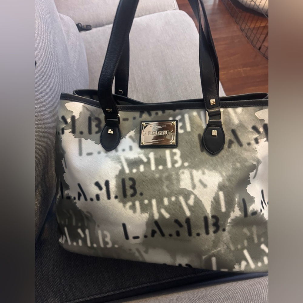 L.A.M.B. Black and Gray Patterned Tote